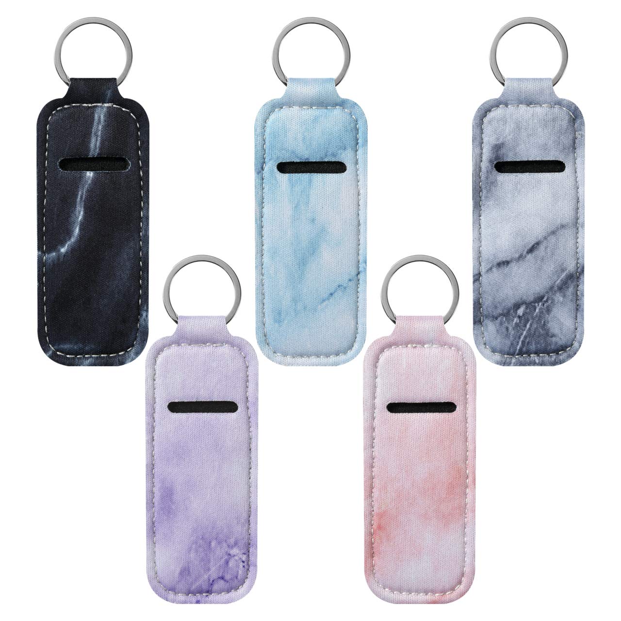 Wholesale Gift Women Lipgloss Keychain Tube Leather Lipgloss Keychains Custom 3 mm Soft Neoprene Lipgloss Keychain Holder