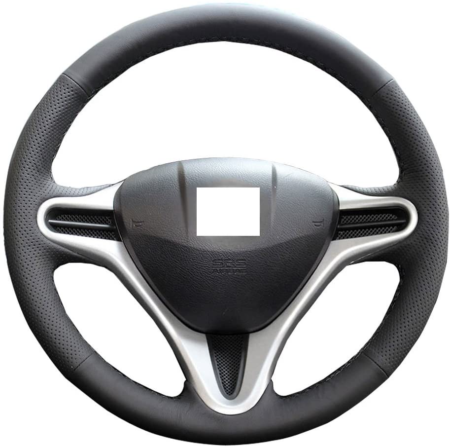 DIY Sew Steering Wheel Cover Stitch on Wrap for Honda Fit Hatchback 2009 -2013 - Insight 2010-2014 Interior Accessories Genuine Leather