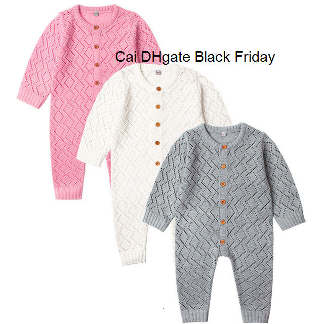 Newborn Baby Knit Rompers New Spring Autumn Long Sleeve Toddler Girls Overalls Infant Boys Jumpsuits Children Outfits Clothes