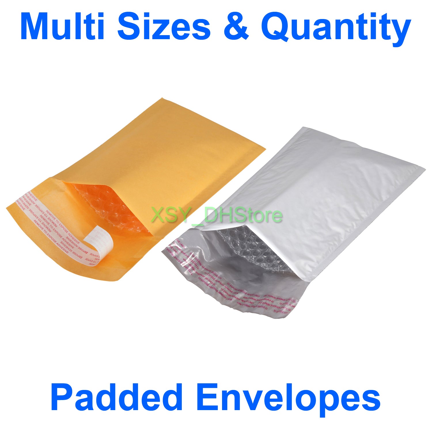 Multi Sizes & Quantity Kraft - Poly Padded Envelopes Bags Bubble Mailers USABLE SIZE 3&quot; 4&quot; 5&quot; x 6&quot; 7&quot; 8&quot; Inch (75 to 1