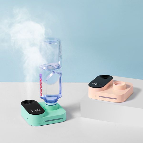 Humidifiers Water bottle base simple camera humidifier USB portable mini home office desktop silent spray humidifier dhl free S2411307