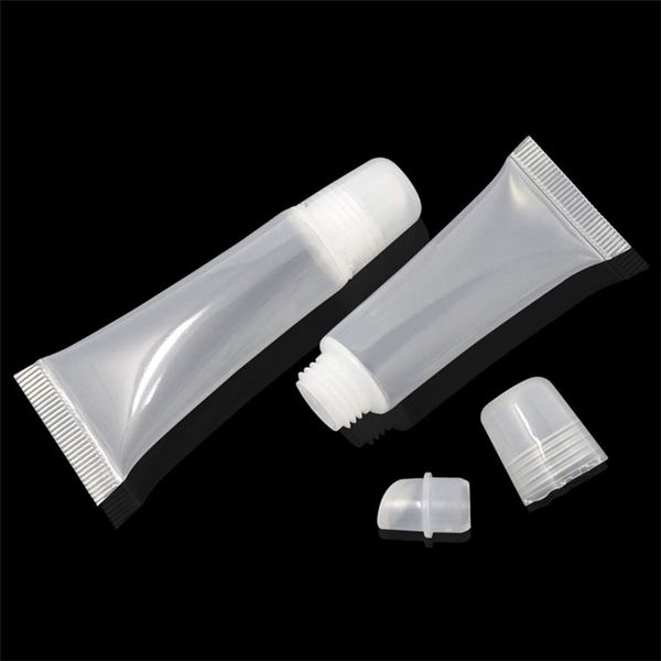 5ml 8ml Lip Gloss Tubes Clear Plastic Empty Refillable Soft Tubes Balm Lip Gloss Bottle Cosmetic Containers lipstick Makeup Box