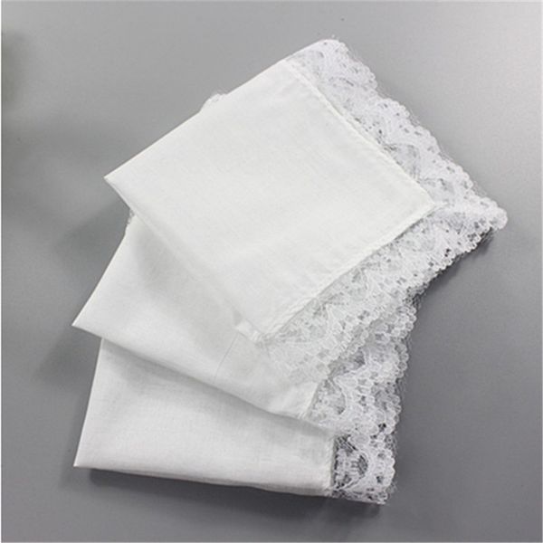 Hot Creative New 12pcs Personalized White Lace Handkerchief Woman Wedding Gifts Wedding Decoration Cloth Napkins Y200328