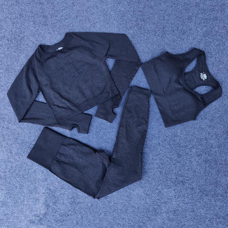 Workout sets active Designer Womens Yoga Suit Gym Sportswear Tracksuits Fitness Sport three Piece set 3pcs pants bra t shirts Leggings outfits casua