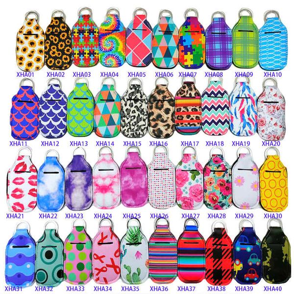 Neoprene Sundries lipstick keychain cover cross-border spot cartoon hand sanitizer bottle portable custom factory direct sales