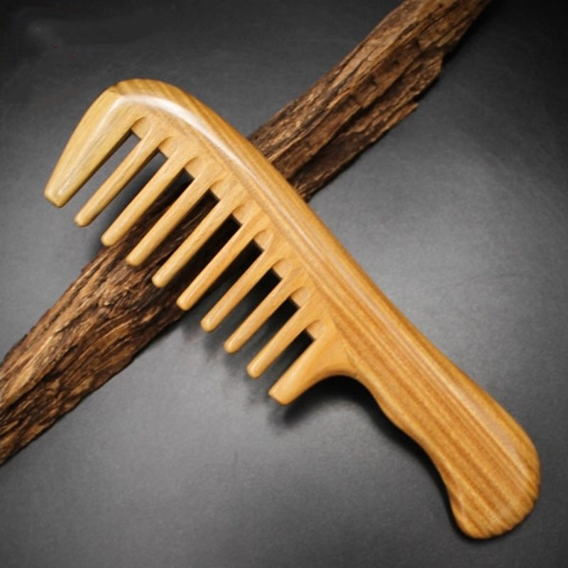 Beard Hair Wide Tooth Large Wood Combs Brushes Hair Dryer Care & Styling Curly Detangling Accessory Tool Anti Dandruff Hairloss Accompany Wax Oil Pa