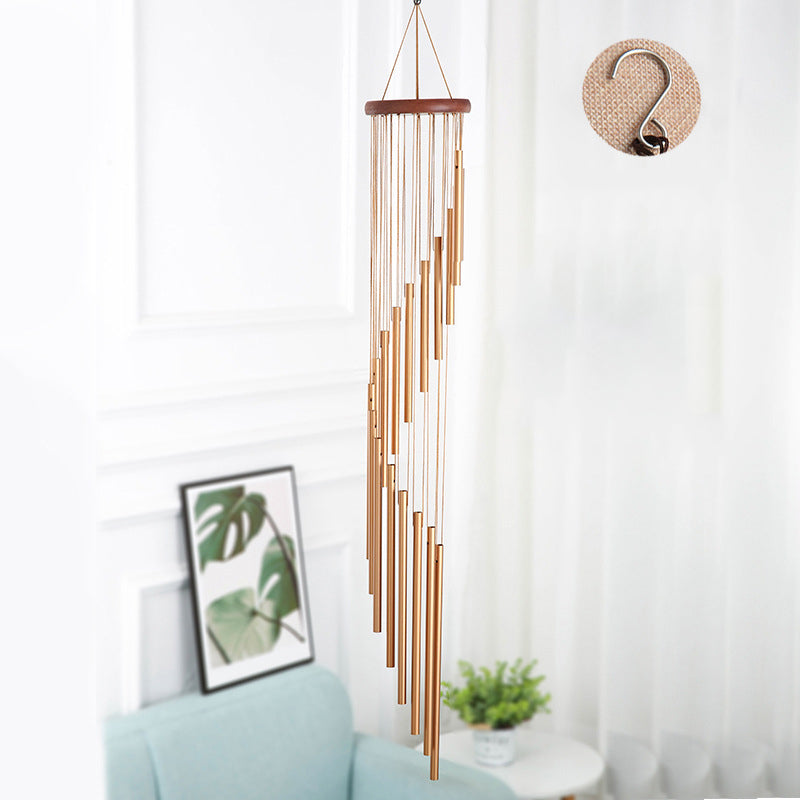 Hanging Metal Wind Chimes Garden Decoration Golden Silver Door Bell 18 Tubes Ornaments for Home Room Balcony 35 Inch 122077