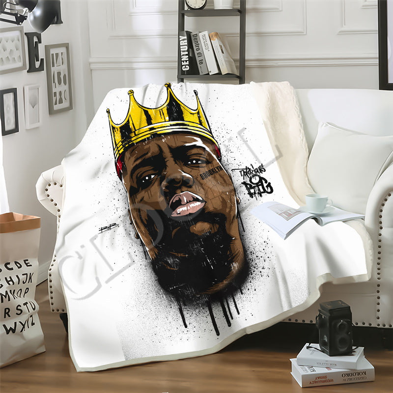 cloocl notorious b i g blanket 3d print anime biggie smalls double layer fashion casual sofa youth bedding throw blankets
