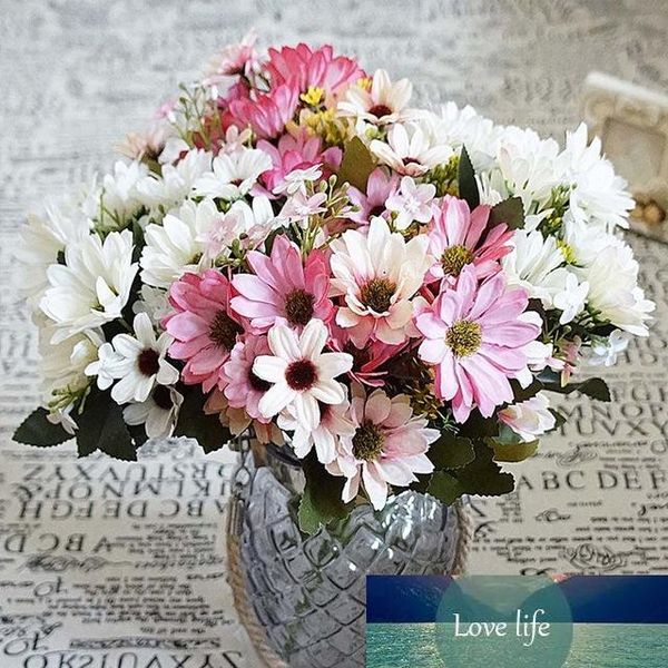 Silk Daisy Fake Leaf Wedding Home Vase Party Artificial Plants Decorations Craft Bride Bouquet Supplies 10pcs