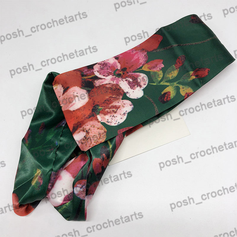 Silk Designer Headband Gift Box Packaging Designer Hair Accessories for High Quality Made Designer Headband Floral Slik Tropical Head Wraps