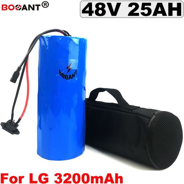 48V 25AH E-bike Lithium Battery 1000W 1500W for Original LG 18650 cell 13S Electric Bike with a Bag Free Shipping