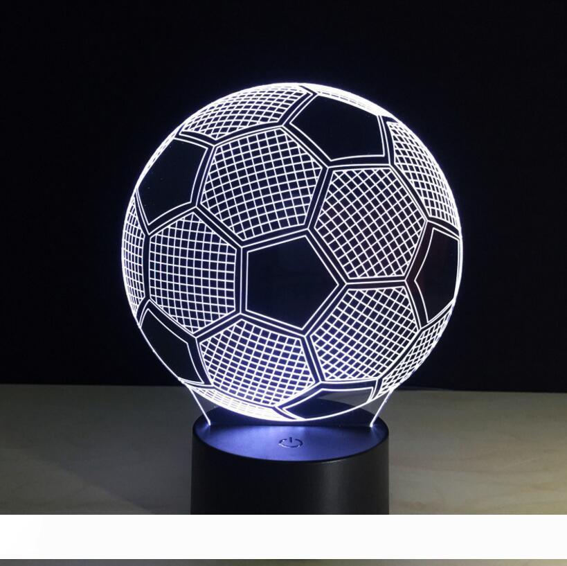 Christmas gift room decoration 3D Football Shaped Night light LED 7 Colors Change Touch Desk Lamp Gift For Children