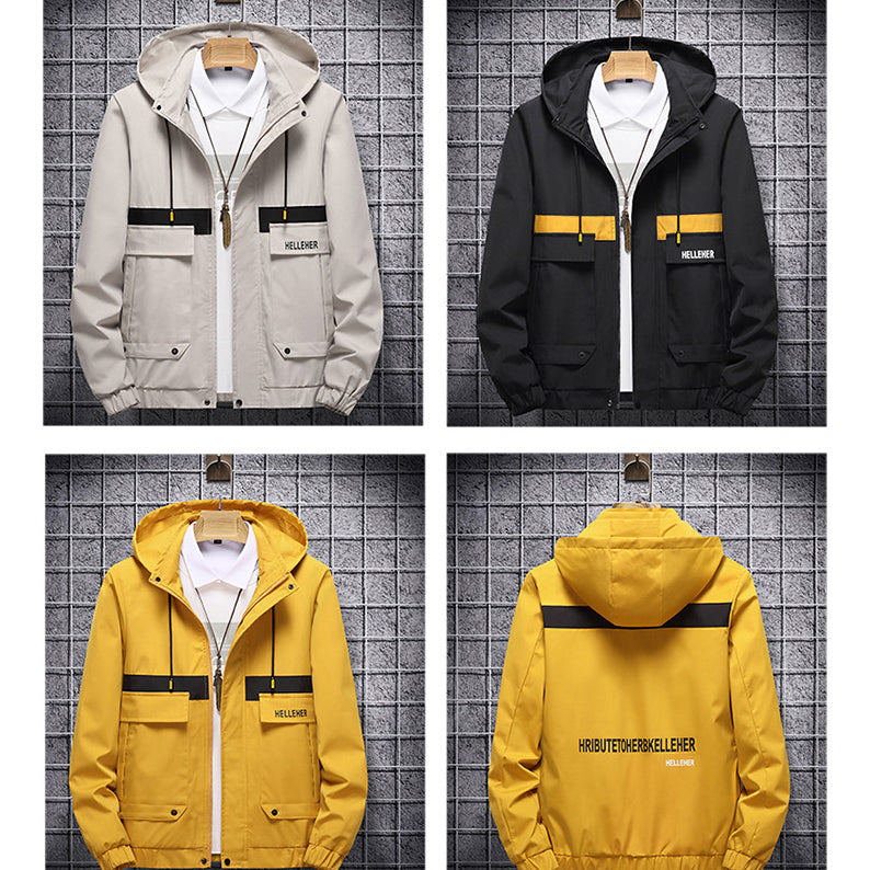 Men Casual Jackets Male Spring Autumn Youth Fashion Loose Thin Hooded Jackets Trendy Comfortable Coats Outerwears 3 Colors Free Shipping