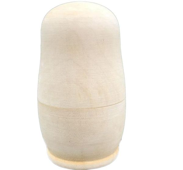 Wooden Russian Nesting Dolls Unpainted DIY Blank Wooden Matryoshka Dolls Toys Gifts DIY Handicraft aks