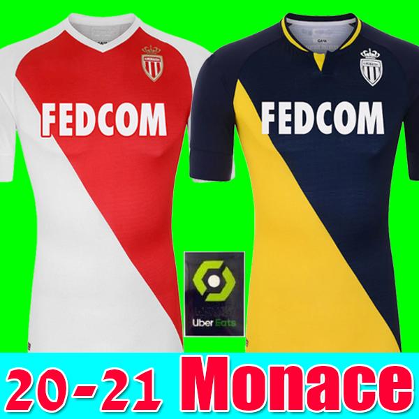 2019 2020 2021 Top qualitÃ© AS Monaco BEN YEDDER Maillots de football JOVETIC GOLOVIN 20 21 maillot de pied Flocage JORGE Hommes Shirt Enfant