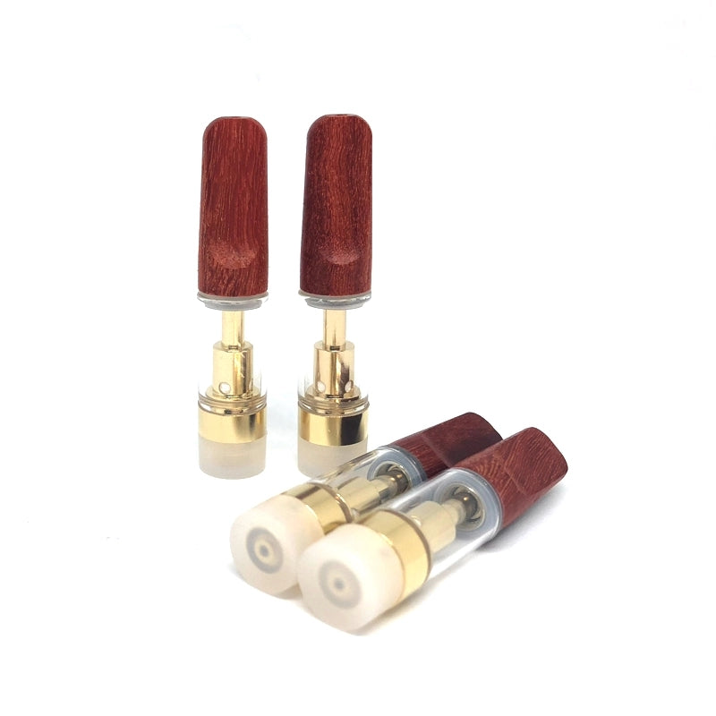 Dabwoods Vape Carts 0.8ml 1ml Wood Tip EmptyVape Pen 510 Thick Oil Cartridges Ceramic Coil Glass Tanks Ecigs Vaporizer