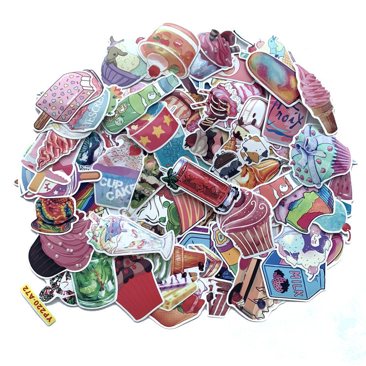 10 Sets=700PCS Summer Drink Fresh Stickers Skateboard Guitar Notebook Car Electric Car Sticker Paper