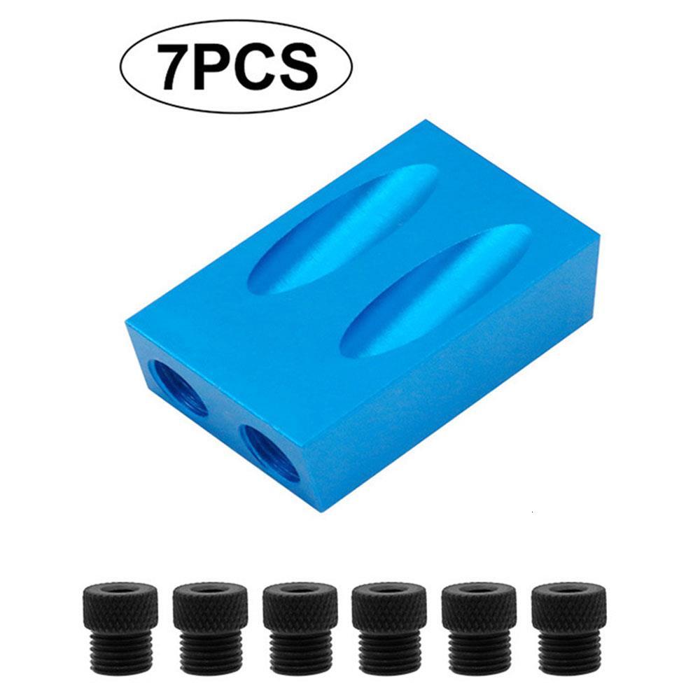 7pcs Portable Power Tools Step Drilling Bit 15Â° Inclined Hole Locator Kit Cross Screw Driver Durable Pockethole Jig Wooden Tool