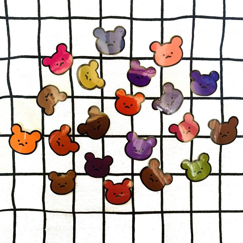 5 Sets=100PCS Korean Cute Bear Stickers Mobile Phone Stationery Notebook Waterproof Stickers