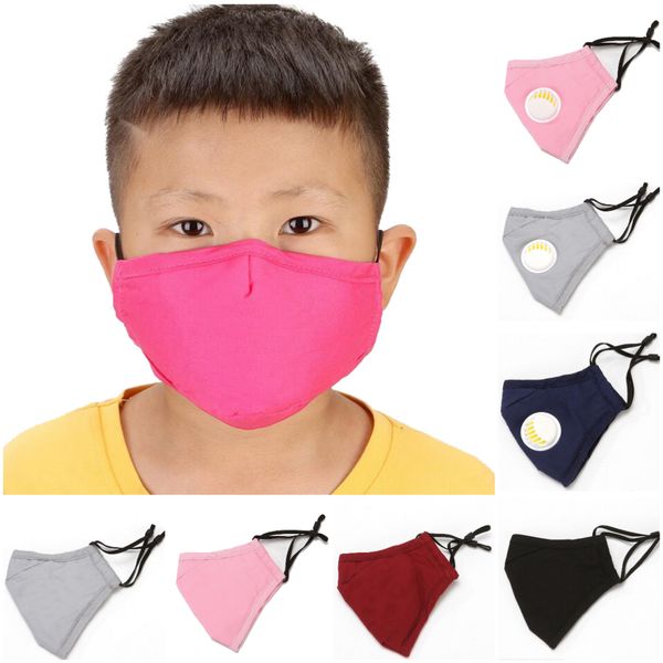 50pcs DHL Fast Ship For Kids Washable Face Mask with Valve Cotton Cloth PM2.5 Anti-Haze Anti-dust Mask Non-Woven Fabric Children Mask