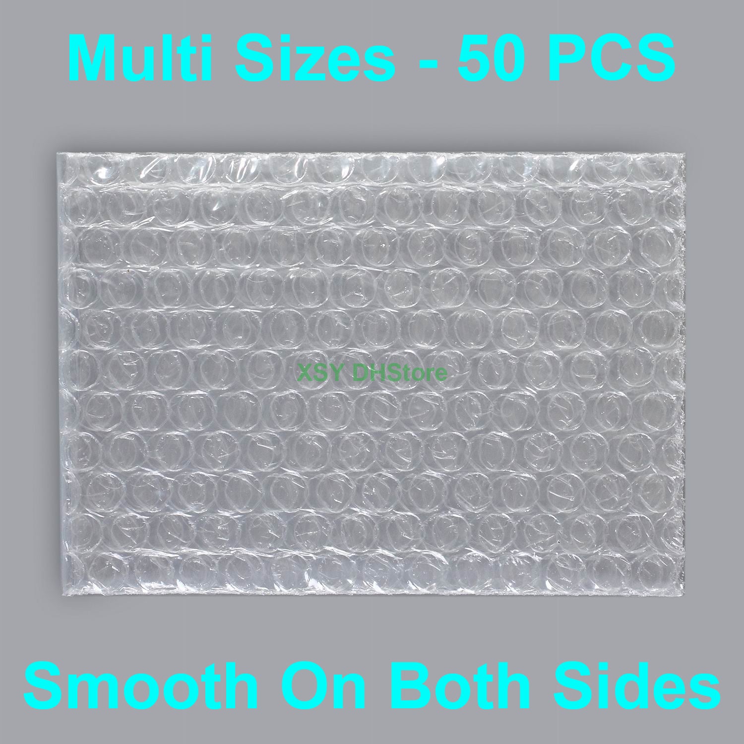 50 PCS Clear Bubble Bags Multi Sizes Plastic Packing Pouches (Width 6.5 to 19cm, 2.5 - 7.5 Inch) x (Length 75 to 295mm)