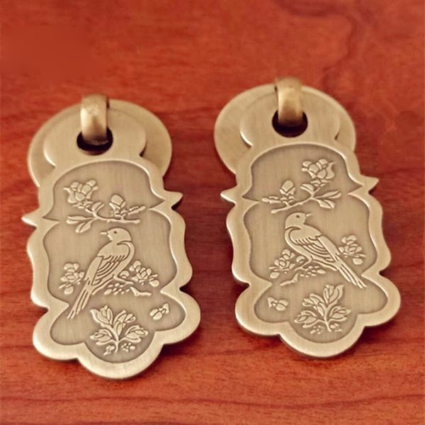Chinese antique Magpie drawer knob furniture hardware Classical wardrobe cabinet shoe door handle closet cone vintage pull