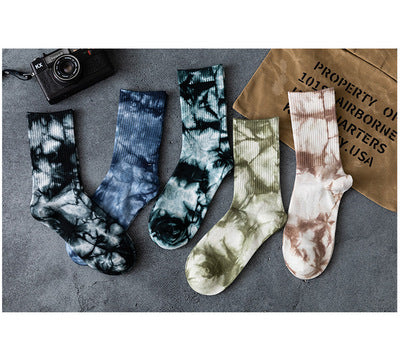 Mens Tie-dye Long Socks Fashion Hip Hop Style Street Socks Youth New Arrival Sports High Sock 2020FW Hot Selling Ins Style Sock Wholesale