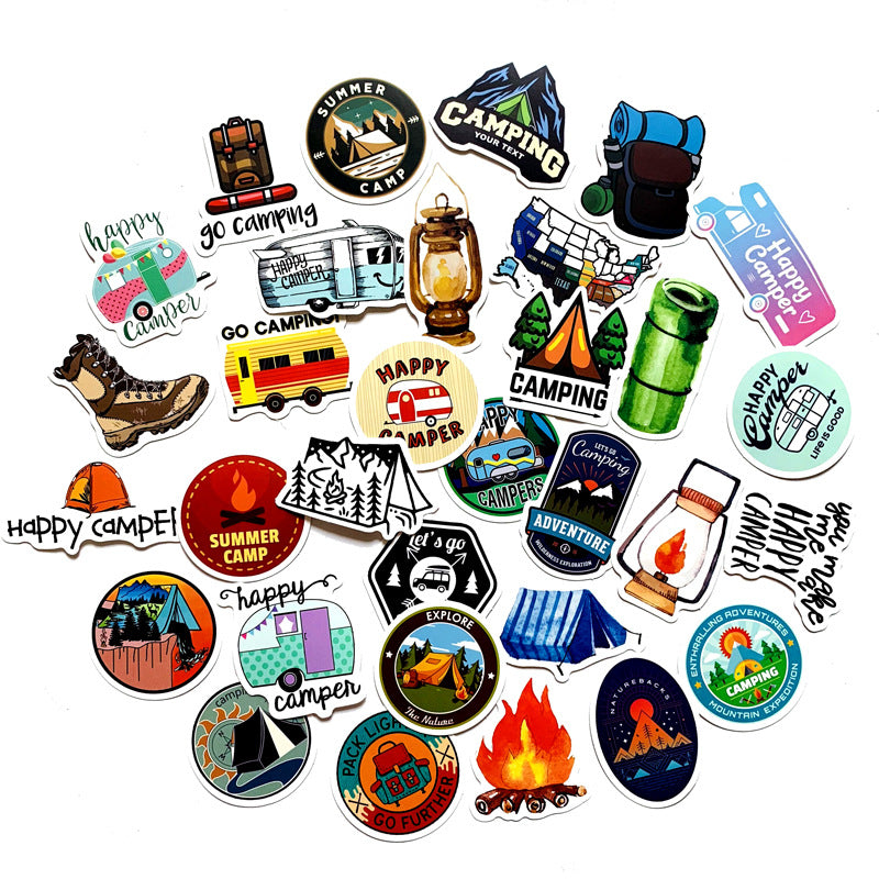 5 Sets = 250PCS Outdoor Sports Camping Climbing Tool Stickers Water Cup Helmet Notebook Stickers