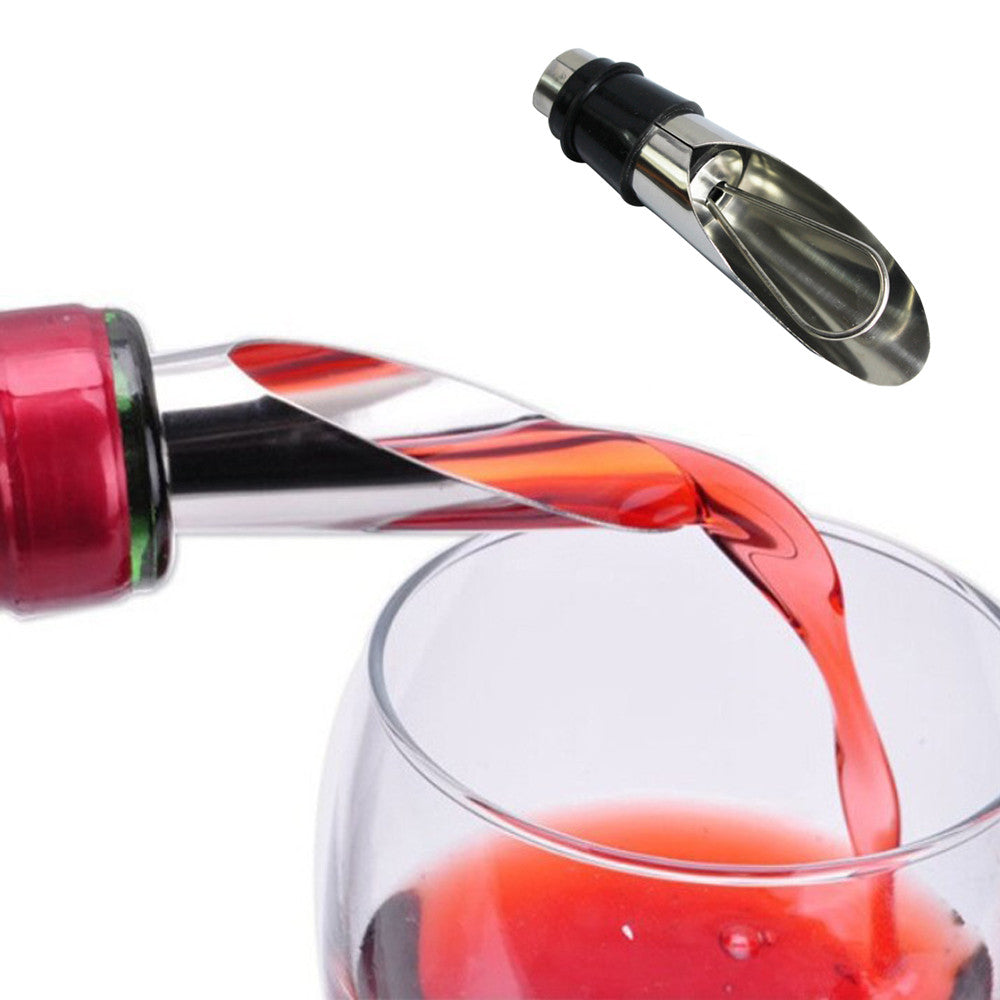 Liquor Spirit Pourer Flow Wine Bottle Pour Spout Stopper Stainless Steel Cap Kitchen Tool Garden Home