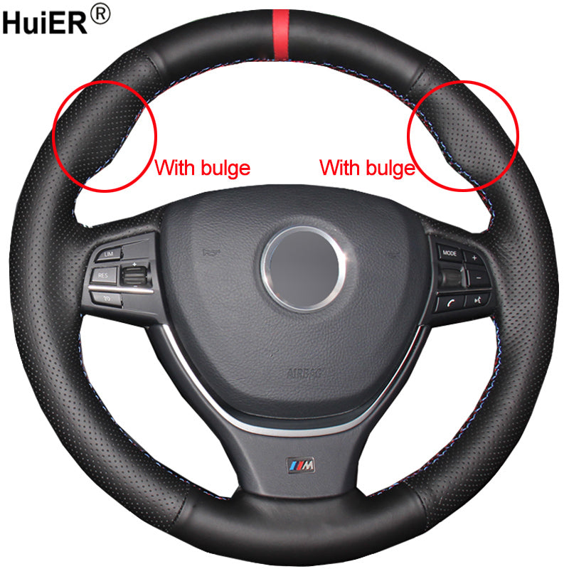 Hand SewIing Car Steering Wheel Cover Volant For BMW F10 2009-2017 F11 (Touring) F07 (GT) F12 F13 F06 F01 F02 Car Accessories