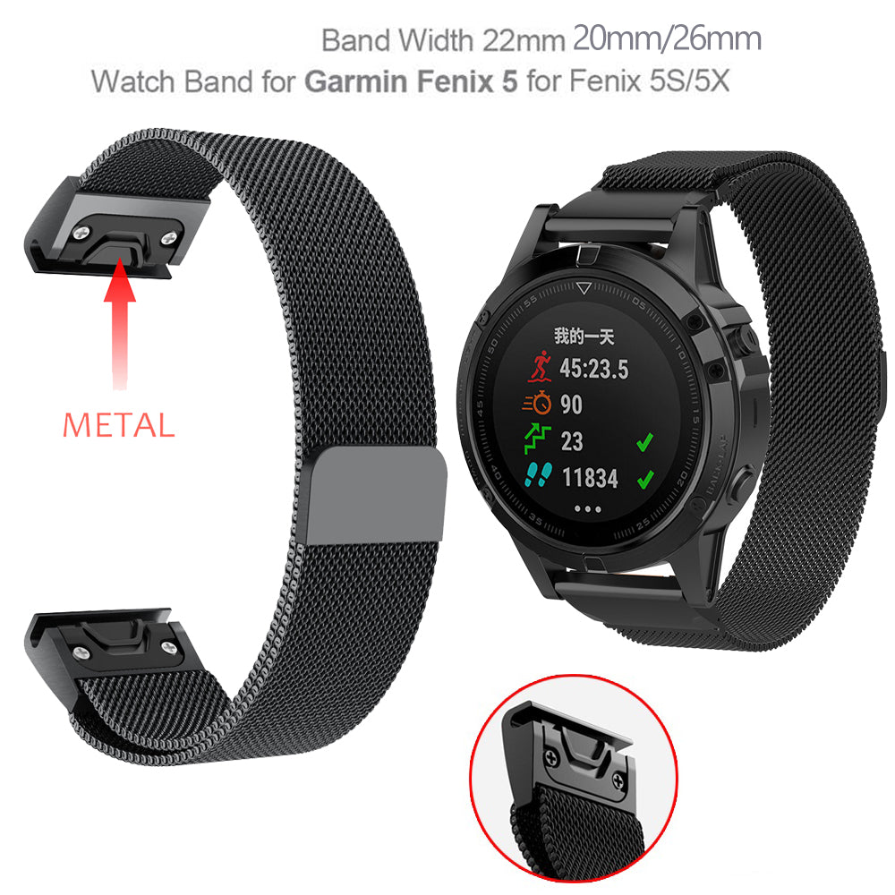 Replacement Quick Release easyFit Metal Stainless Steel smartwatch Band Strap for Garmin Fenix6S 6X 6 Pro 5-5S-5X Plus watchband