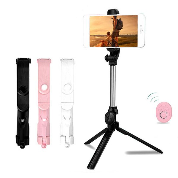 XT10 Selfie Stick Foldable Tripods Wireless Bluetooth Control Aluminum Alloy Tripod Stand for Cellphone with Retail Box