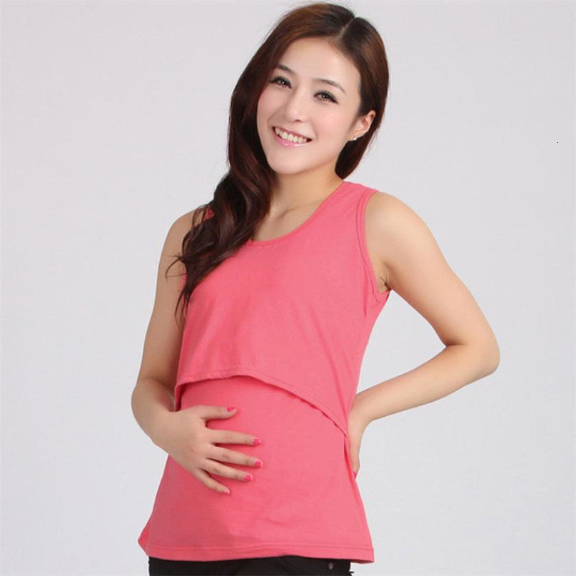 DHgate Fashion Tanks 11 Colors Women Pregnant Maternity Casual Solid Clothes Tops Breastfeeding Hot drop shipped OB19