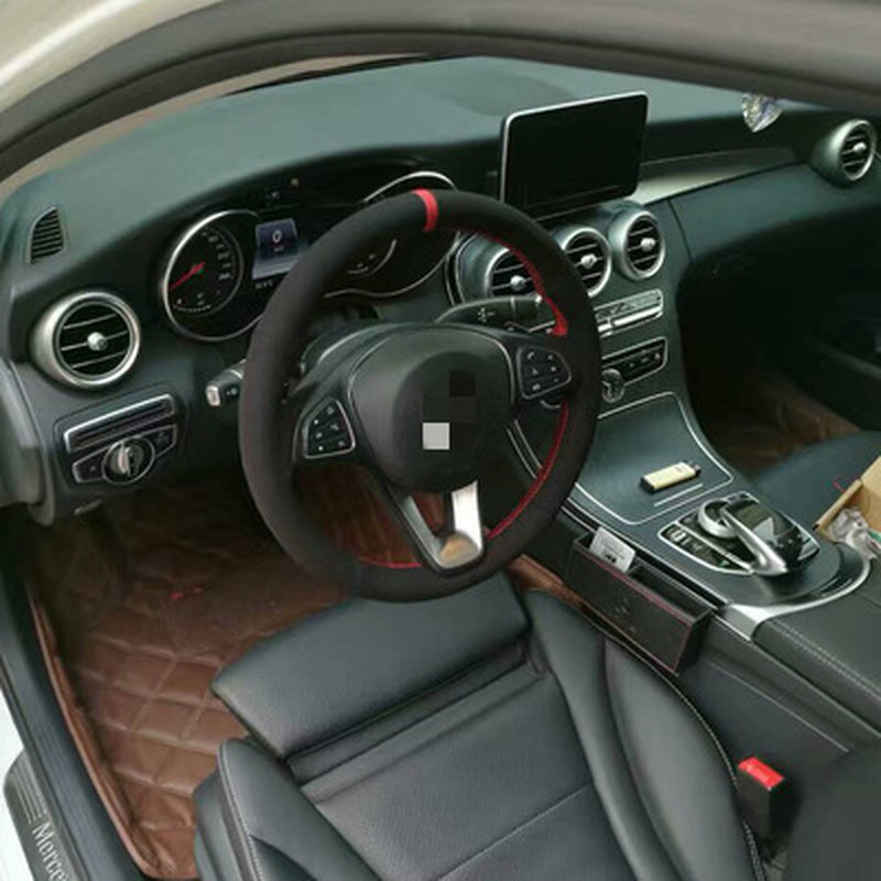 Hand sewing steering wheel cover for Benz C180E200GLK300 anti-velvet sanding car special steering wheel cover