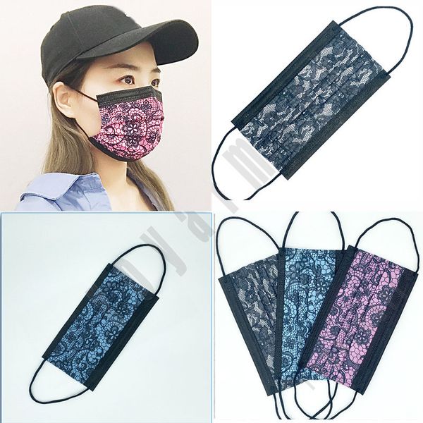 Creativity Adult Lace Disposable Face Mask Fashion Disposable Face Mask 50 Pcs-Bag Anti-Dust Protective Mask DHl Free Shippin