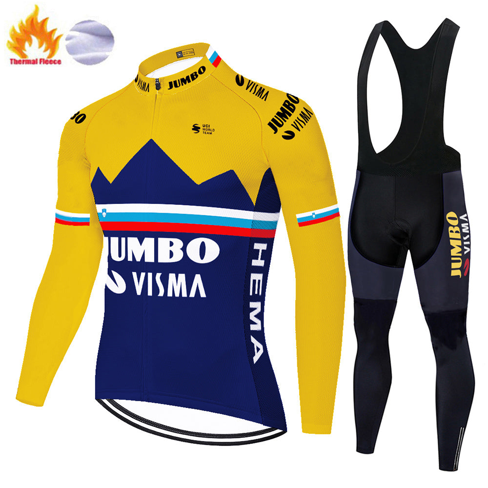 Winter Cycling Jersey Set 2020 Pro Team Men-Women Thermal Fleece Cycling Clothing MTB Bike Jersey Bib Pants Kit Ropa Ciclismo Invierno