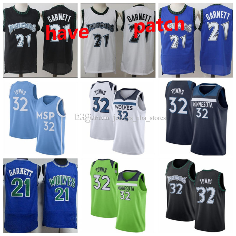 Men Youth&#13;Minnesota&#13;Timberwolves Kevin Garnett 21 town 32 Vintage Stitched White Black Blue Basketball Jerseys Short 01