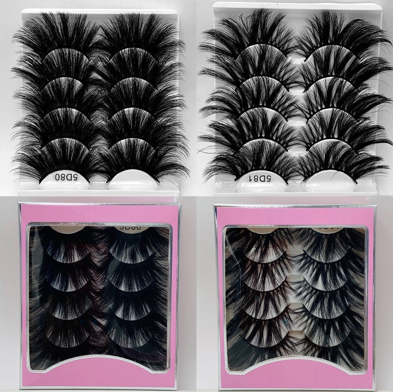 25mm Long thick false eyelashes 5 pairs set eye makeup handmade fake lashes full trip lashes 8 models available DHL Free