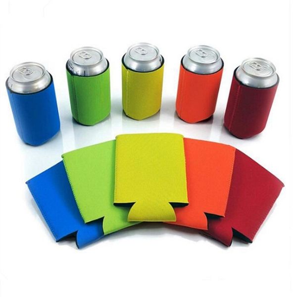 new Can Beer Insulators Neoprene Beverage Cooler Collapsible Soda Bottle Stubby cup holder Beer Cooler Bags Can Sleeve 1000pcs T2I51321
