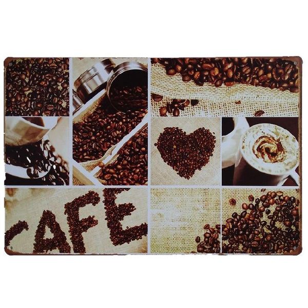 Cafe Coffee Vintage Metal Signs Home Decor Cafe Bar Decoration Plaque Pub Decorative Metal Wall Art Plates Tin Sign Retro
