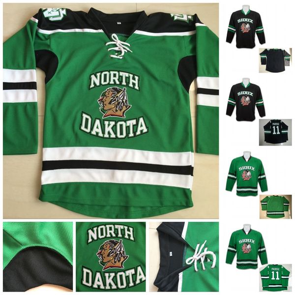 North Dakota Fighting Sioux Hockey Jerseys 11 Zach Parise 9 Jonathan Toews 7 TJ Oshie College 5 Chay Genoway 29 Brock Nelson 16 Brock Boeser