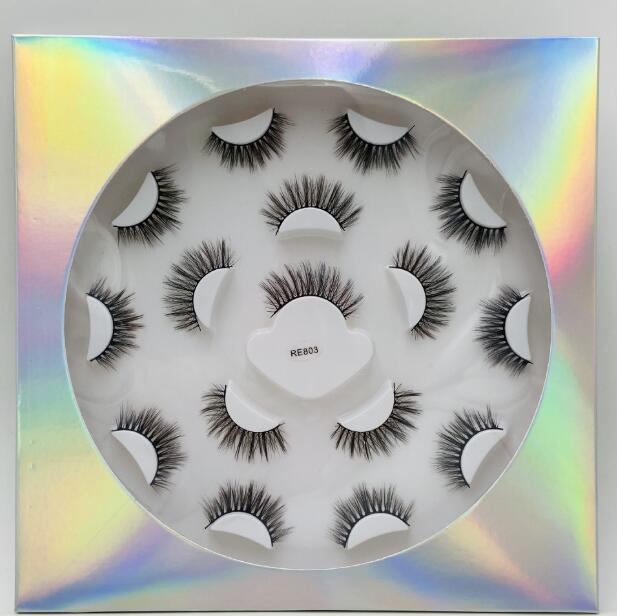 Long thick false eyelashes extensions 8 pairs set reusable handmade fake lashes eye makeup accessory with laser packing 8 models DHL Free