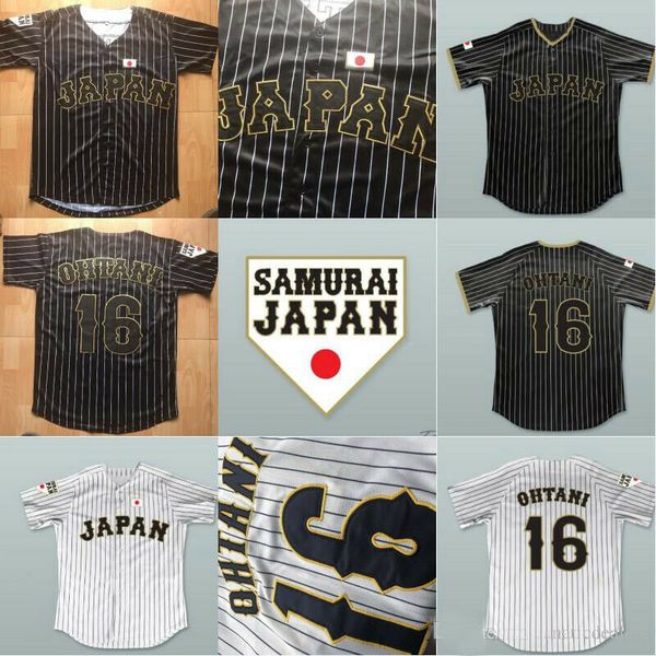 17 Shohei Ohtani Jersey samurai 16 japan Ohtani 100% Stitched Custom Any Name Any Number Black White Movie Baseball Jersey