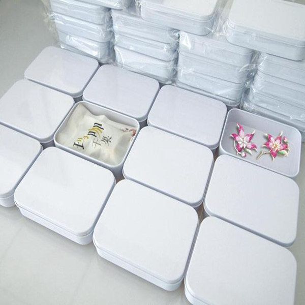 200Pcs-Lot Free DHL-Fedex Shipping 110*80*25mm Rectangle white tea tin box mint pill candy jewelry storage box