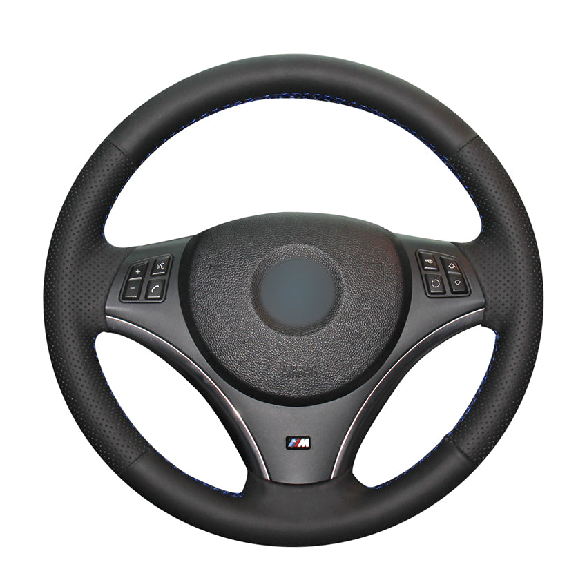 Hand-stitched Diy Black PU Artificial Leather Car Steering Wheel Cover for BMW E90 325i 330i 335i E87 120i 130i 120d Accessories