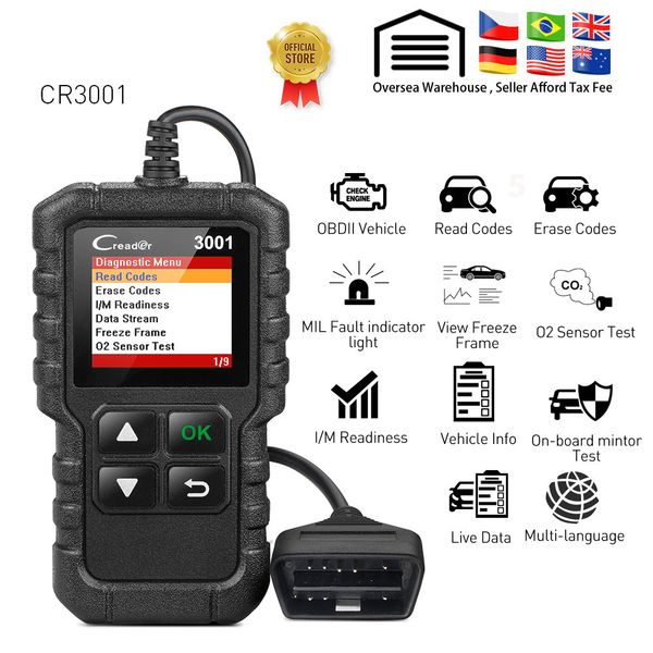 Obd2 Code Reader Scanner X431 Cr3001 Full Obdii Function Diagnostic Turn Off Engine Light Cr319 Elm327 Ad310 Car Scan Tool