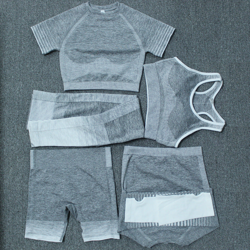 Tracksuits Yoga Suit Gym Sporstwear workout sets Fitness Sports Leggings outfits yoga align pants Fashion Womens five Piece set 5pcs bra t shirts sh