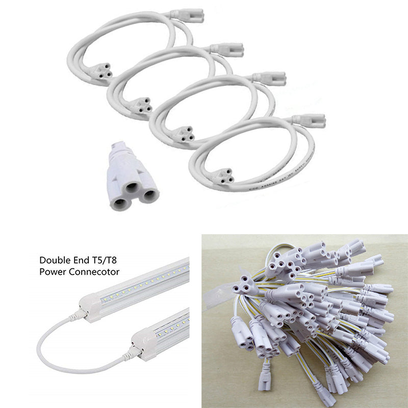 T5-T8 LED Lamp Connecting Wire Double End 3Pin Integrated Tube Cable Linkable Cords for LED Tube Lamp Holder Socket Fittings with Cables