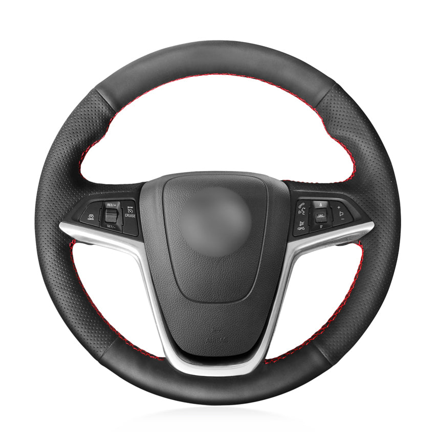 Hand-stitched Black Artificial Leather Anti-slip Car Steering Wheel Cover for Opel Mokka 2012-2019 Insignia 2008-2013 Astra -J