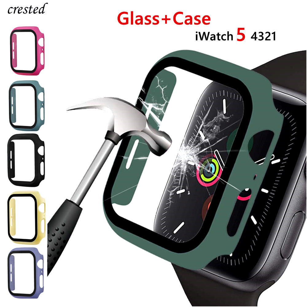 Glass+case For Apple Watch serie Ultra 49mm iWatch 8-7-6 45mm 41mm Tempered bumper Screen Protector+cover apple watch Accessories